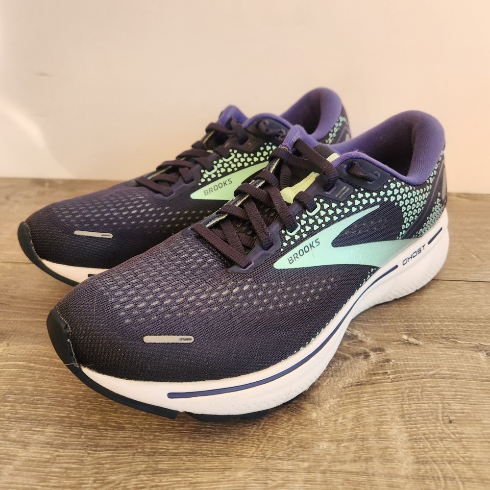 Brooks Ghost 14 Womens Running Shoes Purple Teal Blue Size 10.5 1203561B492